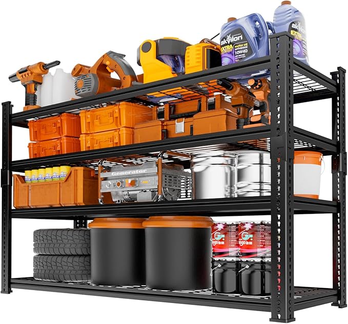 Storage Shelves Heavy Duty 3 PCS, 4-tier Adjustable Metal Industrial Utility - Image 7