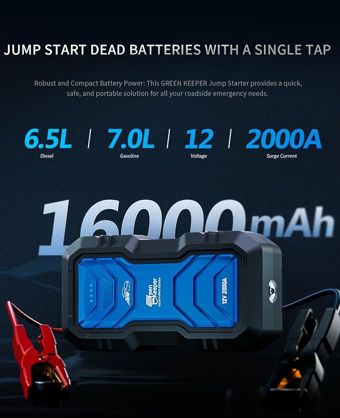 Portable Jump Starter 2000A Car Battery Jumper 12V Booster Engine Starter - Image 2