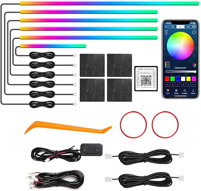 Dreamcolor Acrylic Interior Car LED Strip Light by MAODANER