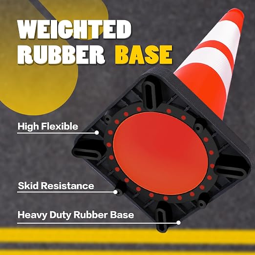 Traffic Cones 28 inch Orange 8 Pack Heavy Duty Safety Cones - Image 2