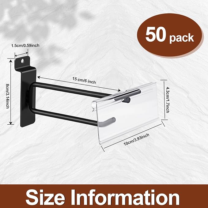Polmart Heavy Duty Black Slatwall Panel Double-Bar Hooks - Image 2