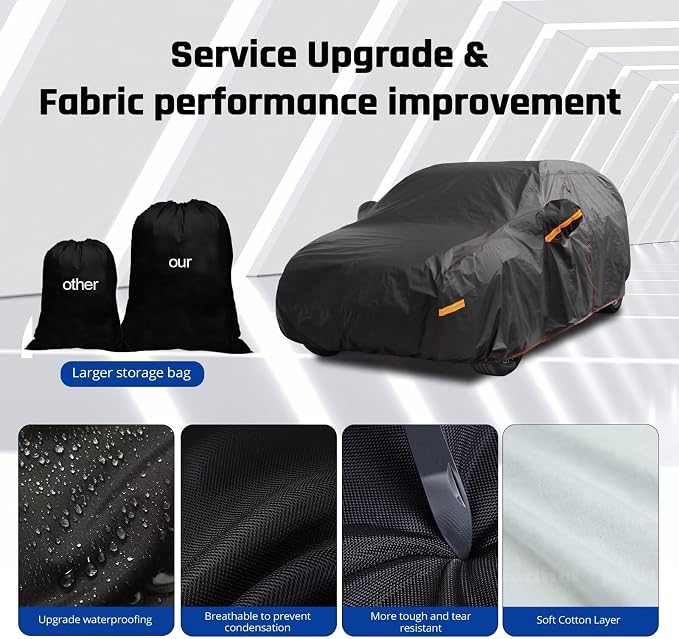 6 Layer Heavy Duty Hatchback Car Cover Waterproof All Weather Protection - Image 5