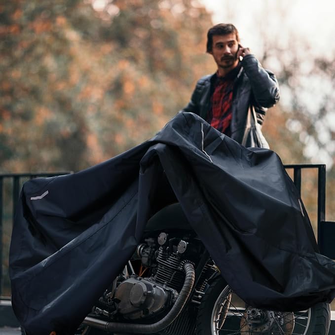 Motorbike Cover for Outside Storage, 300D Oxford Waterproof Motorcycle Scooter - Image 6