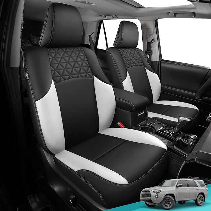 Seat Covers for Toyota 4Runner 2011-2024, Faux Leather Car Seat Cover Full Set by FEINEPRO
