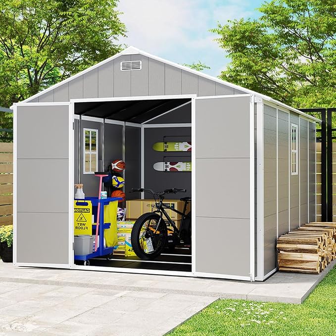 Resin Storage Shed 10x8 ft, Large Outdoor Sheds by SofasCouches