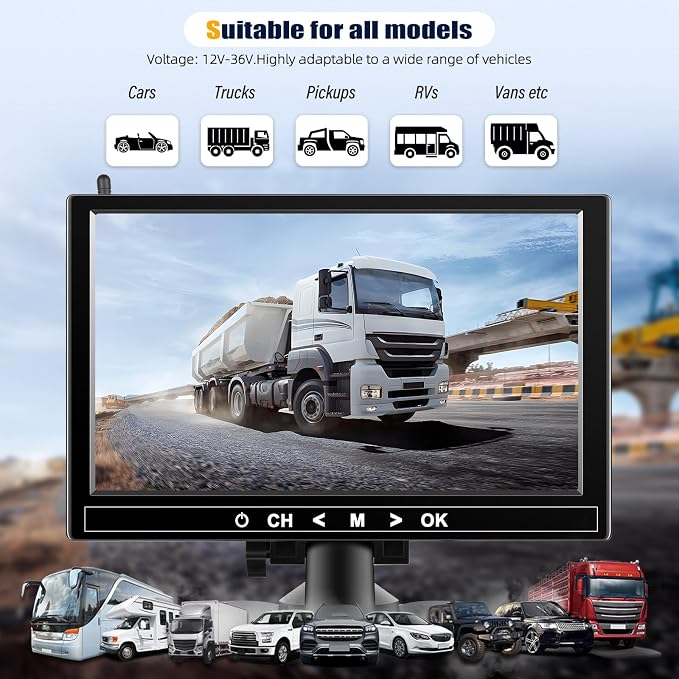 1080P Wireless RV Backup Camera System, 9 Inch Reverse Camera Monitor - Image 4