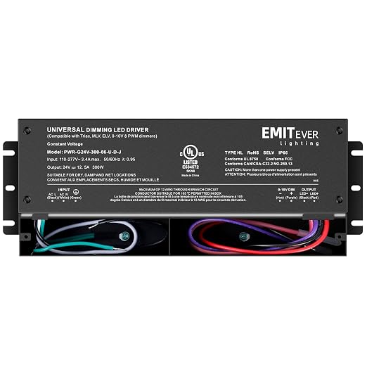 EMITEVER Dimmable Led Driver, 300W AC 110V-277V to DC 24V Transformer, 5-in-1 - Image 9