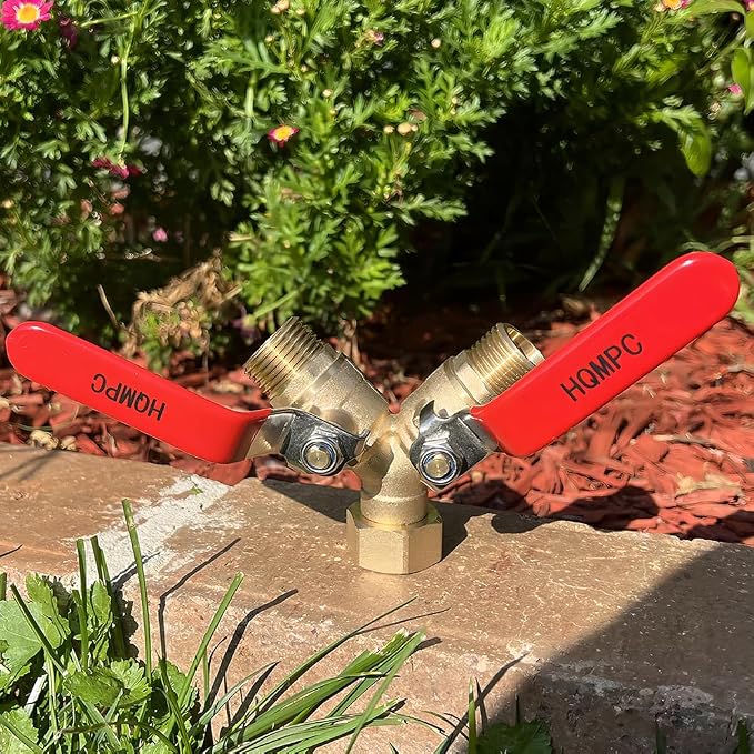 HQMPC Garden Hose Y Valve Splitter Brass Hose Splitter - Image 8