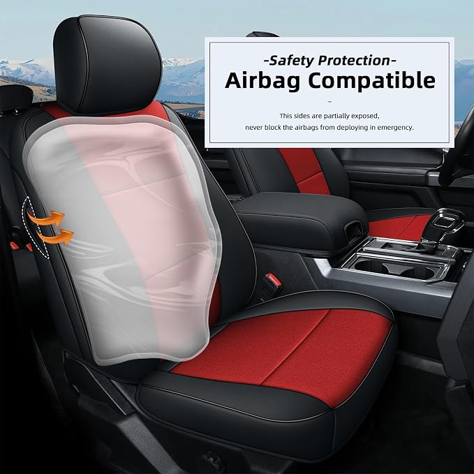 AOMSAZTO Front Seat Covers for Ford F150 XL XLT: 2015-2024 SuperCrew & F250 - Image 6