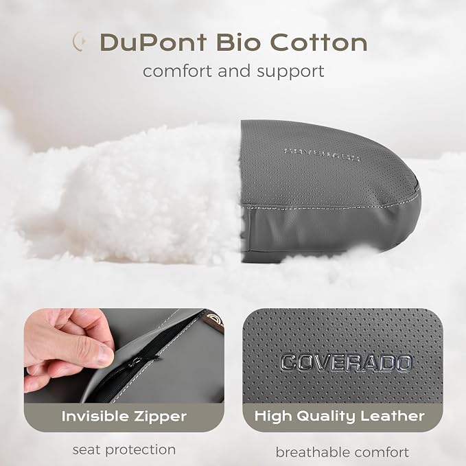 Coverado Leather Car Headrest Pillow Car Neck Pillow - Image 6