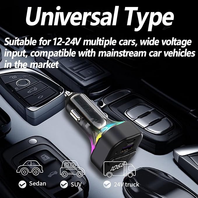 Bluetooth 5.3 FM Transmitter for Car, Wireless FM Radio Transmitter, Support - Image 8