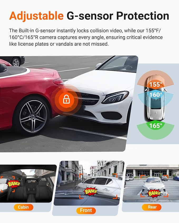 Vantrue N4 Pro S 4K 3 Channel Dash Cam w/Triple STARVIS 2, 4K+1080P+2.5K Front - Image 6