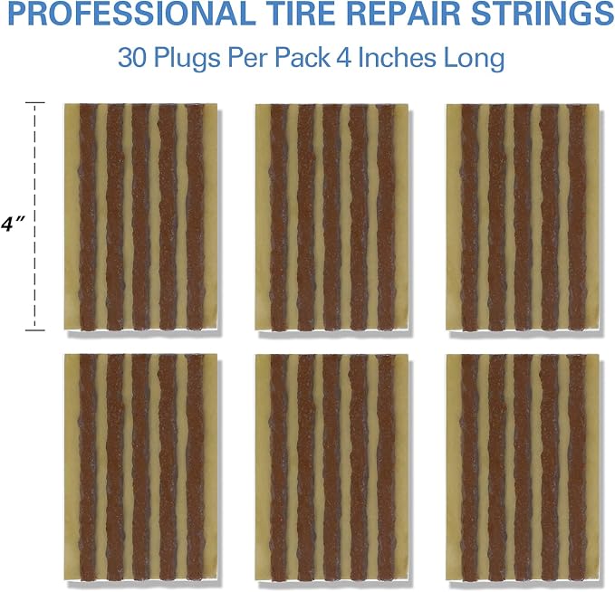CKAuto 30pcs 4" Brown Tire Repair Strings, Automotive Tool Tire Repair Plugs - Image 2
