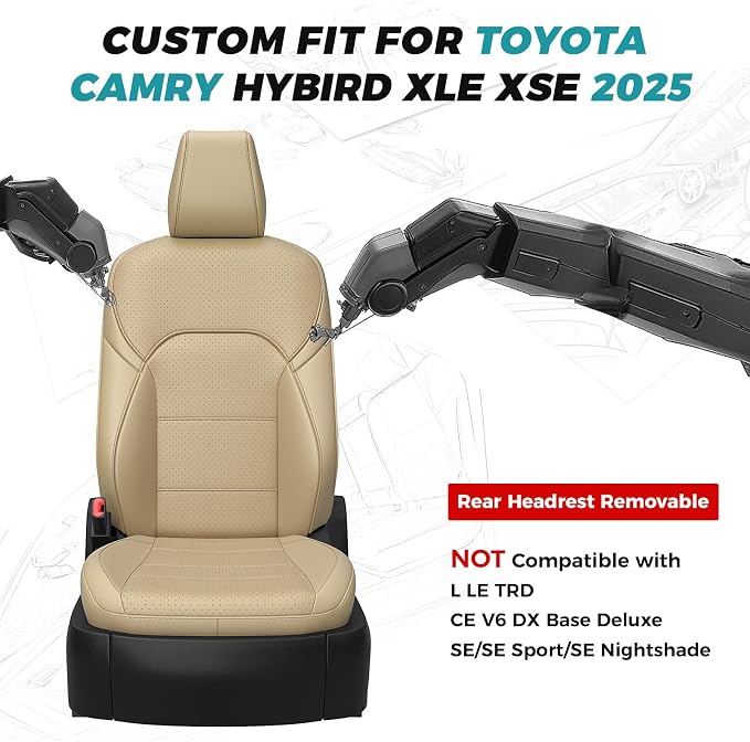 for Toyota Camry Seat Covers XSE XLE 2025 - Image 2