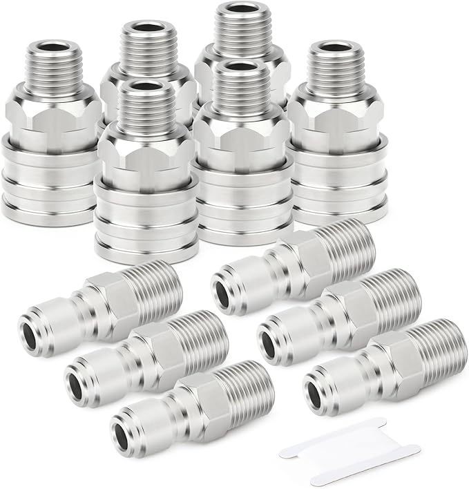 TAISHER 12PCS 304 Stainless Steel Pressure Washer Adapter Kit, Quick Connect by TAISHER
