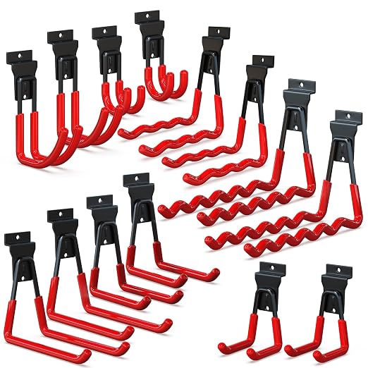 3-H Slatwall Accessories 14 Pack, Slatwall Hooks & Hangers 7 Sizes, Slat Wall by 3-H