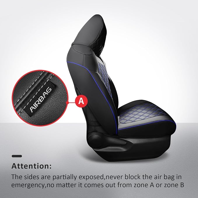 MIROZO Rav4 Seat Covers Full Set, Faux Leather Car Seat Covers Compatible - Image 2