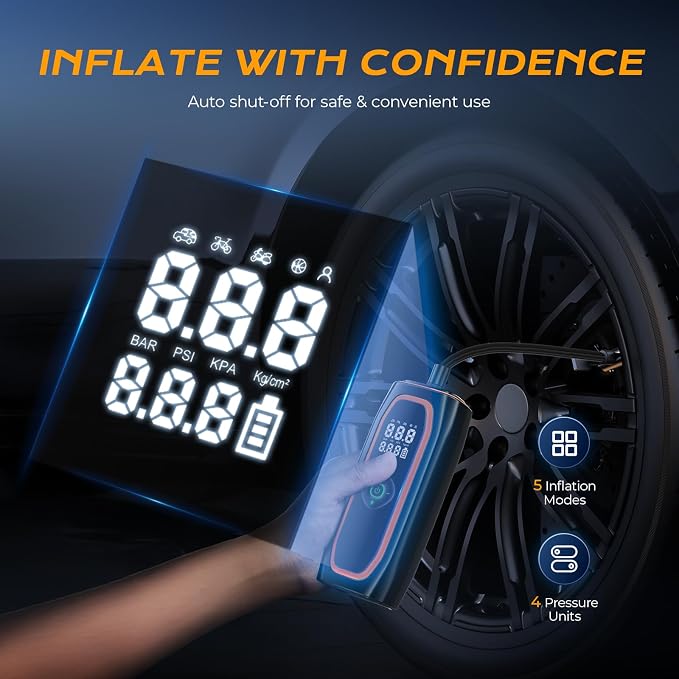 Tire Inflator Portable Air Compressor, 220PSI Air Pump - Image 5