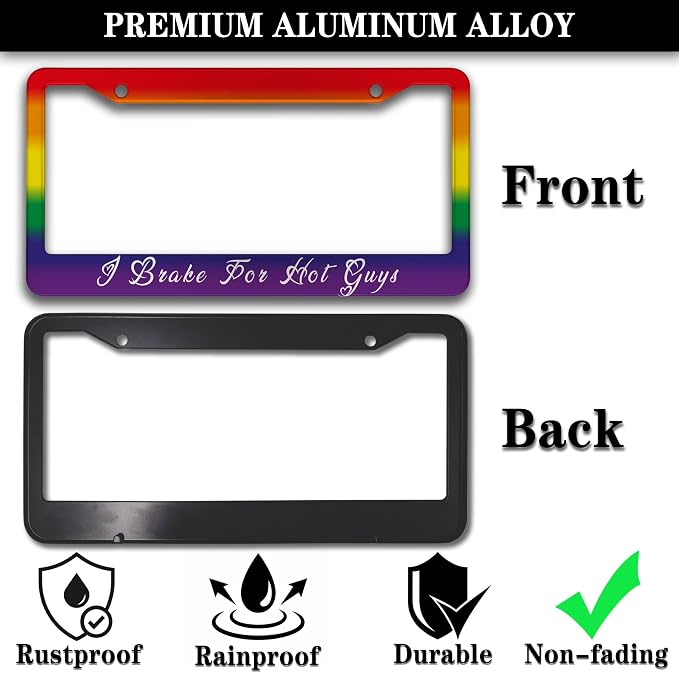 License Plate Frames for Men Rainbow Plate Cover for Car for Women Rainbow Gay - Image 3