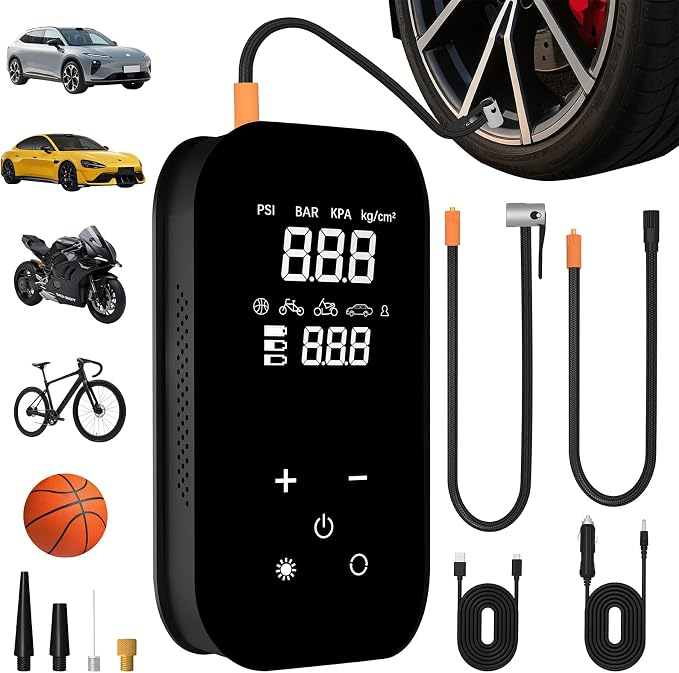 Tire Inflator Portable Air Compressor, 6X Faster 150 PSI 12000mAh Battery Air by YCOOIFO