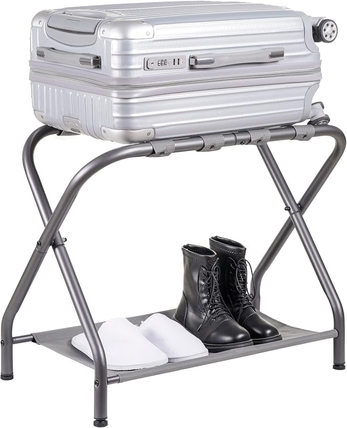 Heybly Luggage Rack, Steel Folding Suitcase Stand - Image 3