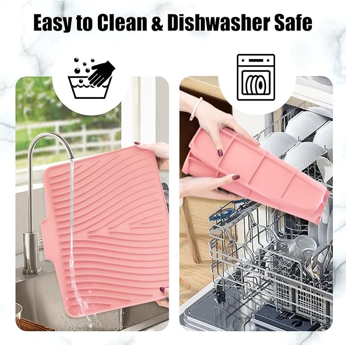 Silicone Dish Drying Mat for Kitchen Counter, Dish Drying Pad, Non-Slip Drain - Image 4