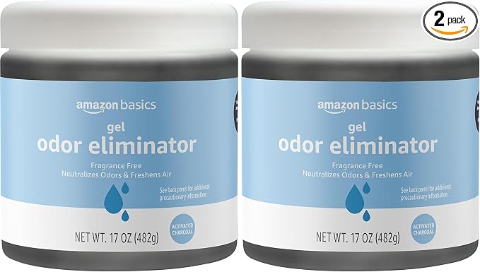 Amazon Basics Gel Odor Eliminator, Activated Charcoal, Fragrance Free, 17 Oz by AmazonBasics