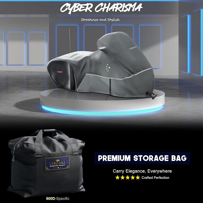 Motorcycle Cover LI LIBZAKI 600D Heavy Duty Storage - Image 6