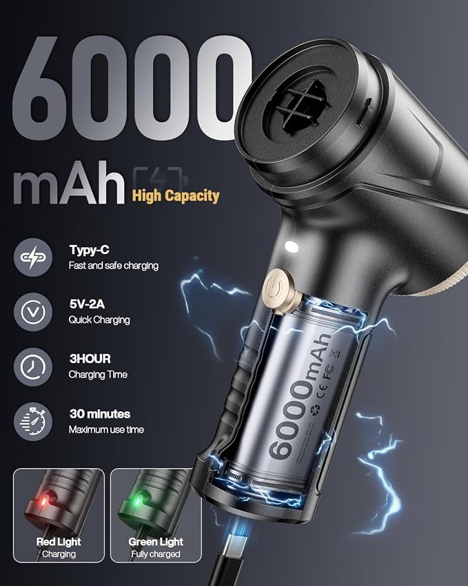 Handheld Car Vacuum Portable Cordless, 21000Pa High Power Handheld Vacuum - Image 4