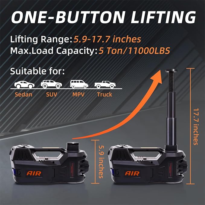 STANDTALL Electric Car Jack Kit 5 Ton 12V Hydraulic Jack Automatic Lift - Image 2