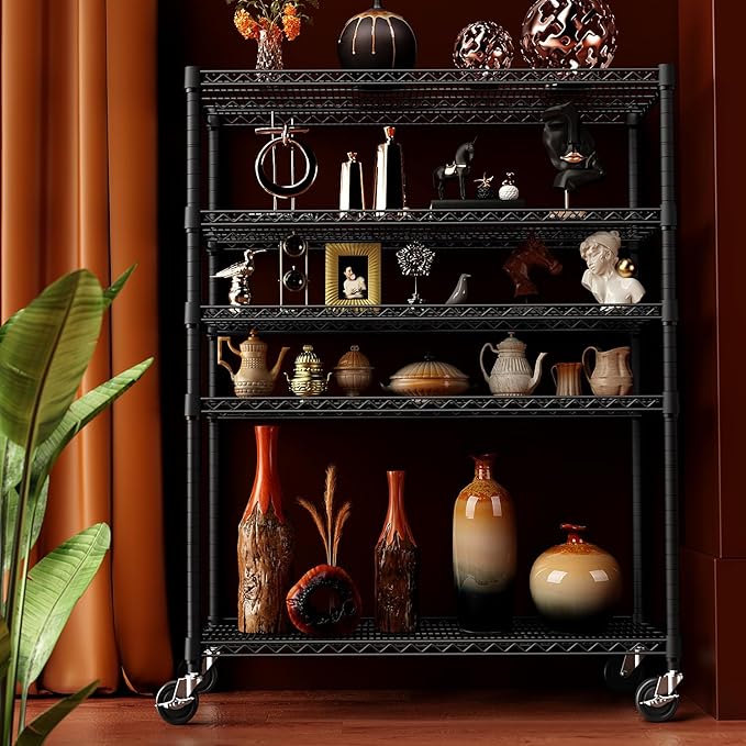 IZEUK Garage Shelving Wide Storage Shelves 5 Tier Metal Shelves Heavy Duty - Image 5