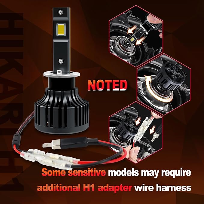 Hikari 2025 25000LM H1 LED Bulbs, 45W Upgraded Core-12 LED, High Lumens LED Kit - Image 7