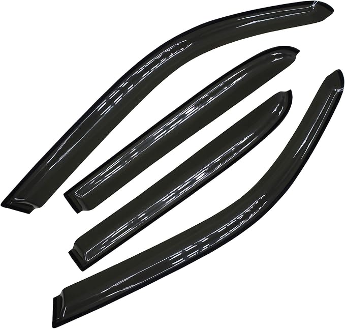 4pcs Outside Mount Style Window Rain Guards Durable Side Wind Deflectors Dark - Image 2