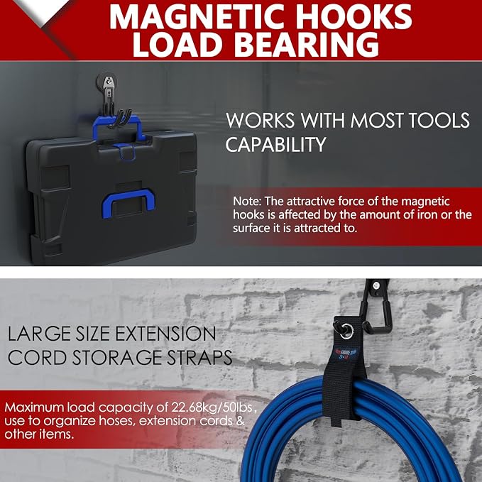 3-H Heavy Duty Magnet Garage Hooks 4 Pack, J Shape Strong Magnetic Hooks - Image 5