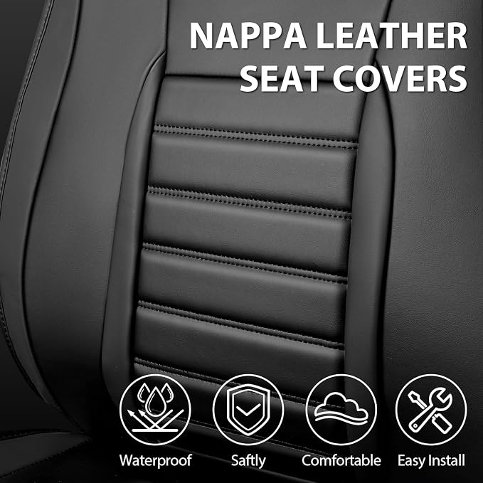 CAR PASS Nappa Leather Car Seat Covers Front Seats, Luxury Seat Protector - Image 4