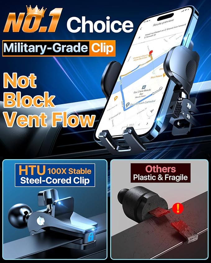 HTU 2025 Best Car Phone Holder 【Ultimate 5-in-1 & Upgraded 100+LBS Strongest - Image 8