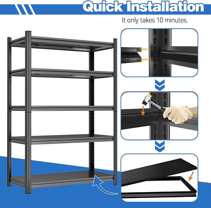 Garage Shelving 3500Lbs Heavy Duty Storage Shelf Adjustable Shelving Units - Image 2