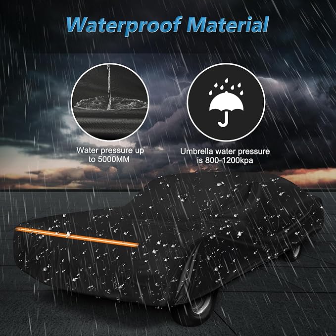 Car Cover for Chevy Caprice 2/4 Door Coupe/Sedan 1966-1996, Waterproof 210D - Image 5