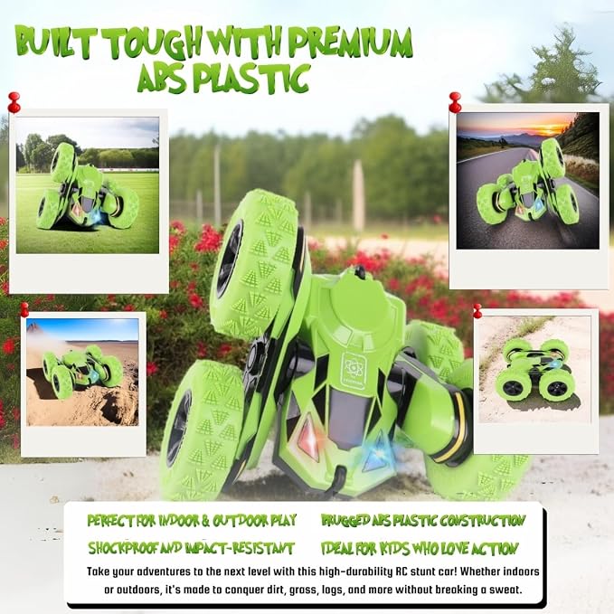 RC Stunt Car, Remote Control Double-Sided Driving 360° Flips & Rotations - Image 5