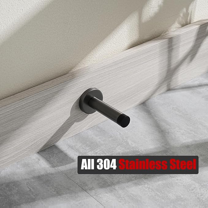 JQK Door Stopper, 304 Stainless Steel Thicken 1mm Sound Dampening Door Stop - Image 4