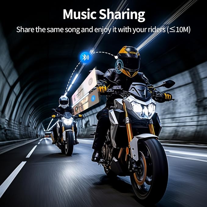Motorcycle Helmet Bluetooth Headset, 10 Riders 2000M Communication Systems - Image 4