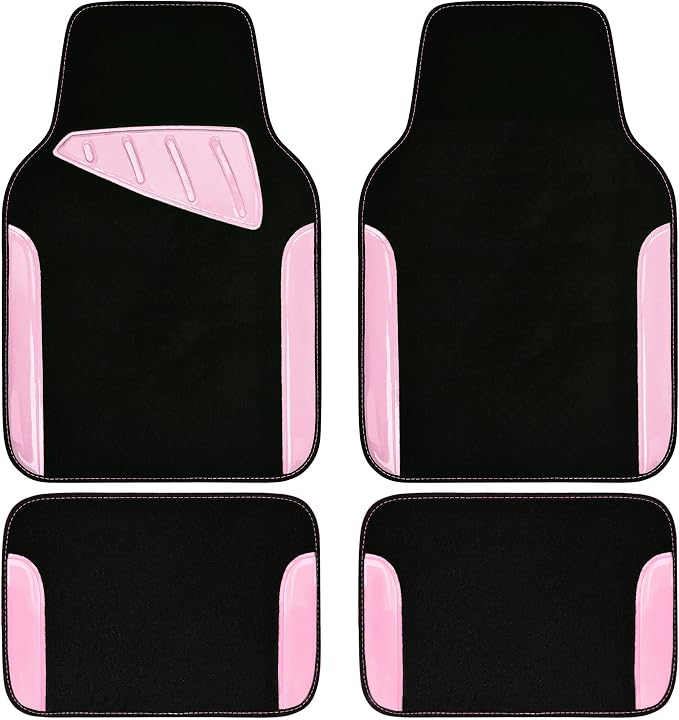 CAR PASS Jelly Waterproof Universal Fit Car Floor Mats, Girly Car Carpet Mats by CARPASS