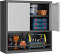 GREATMEET 31" H Metal Garage Storage Cabinets, Wall Cabinet Storage, Lockable by GREATMEET