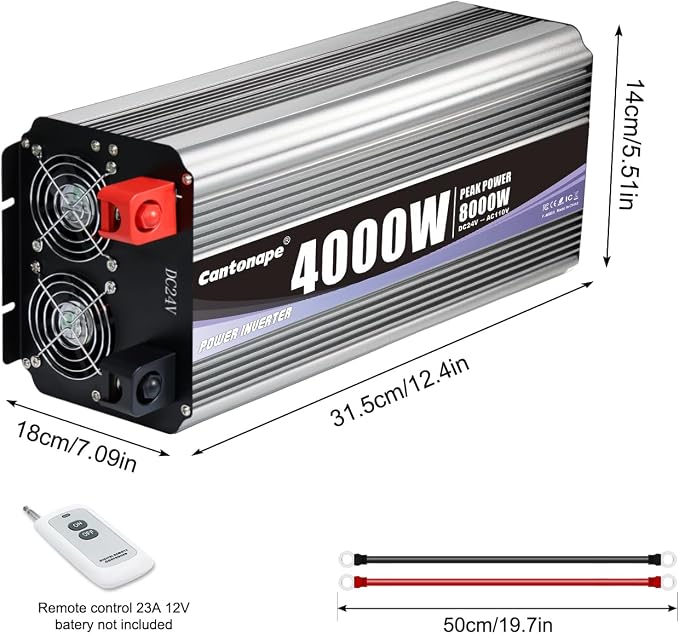 4000 Watt Power Inverter, Car Inverter 24V DC to 110V/120V AC Converter - Image 8