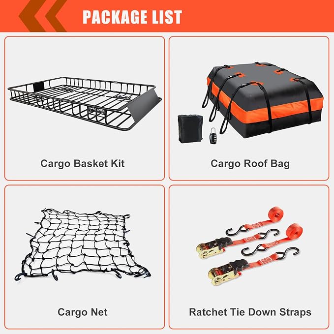 MeeFar Roof Rack Carrier Basket Universal Rooftop 65" X 39" X 6" Large Size - Image 5