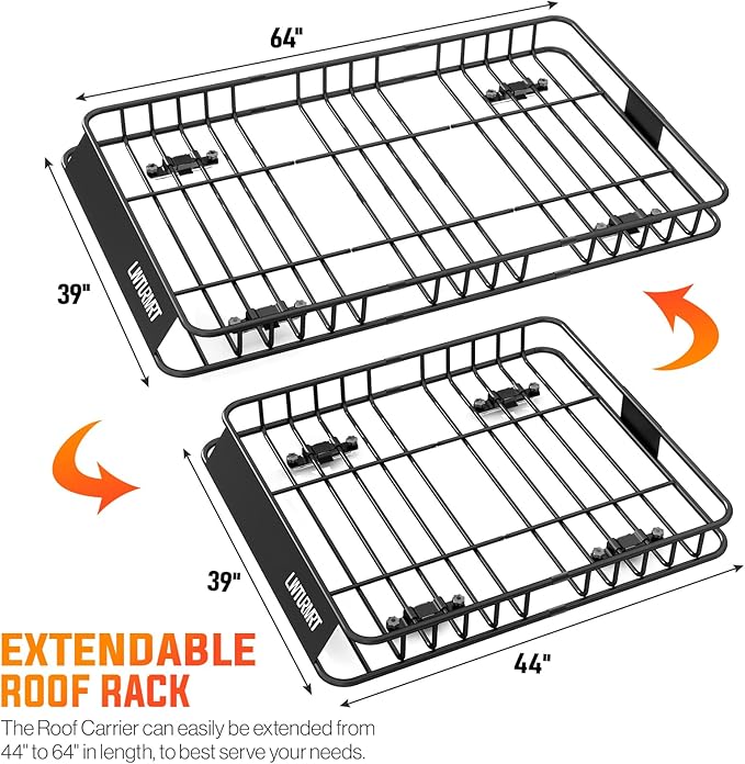 64 x 39 Inch Universal 300LB Heavy Duty Roof Rack Cargo - Image 2