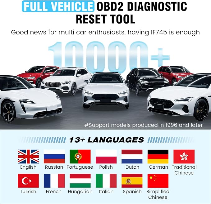 BOSSCOMM IF745 OBD2 Scanner, All Systems Car Code Reader Scan Tool - Image 7