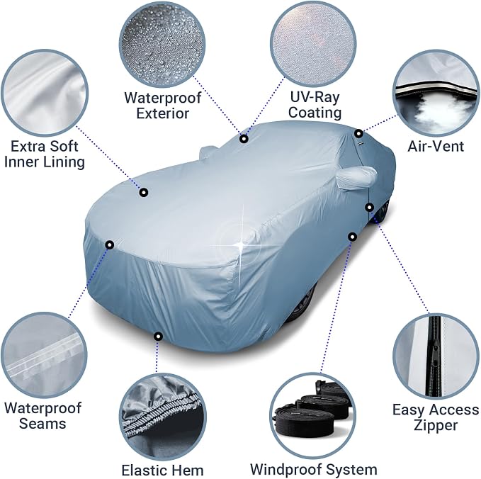 iCarCover Premium Car Cover for 2007-2010 Pontiac G5 Heavy Duty Waterproof - Image 4