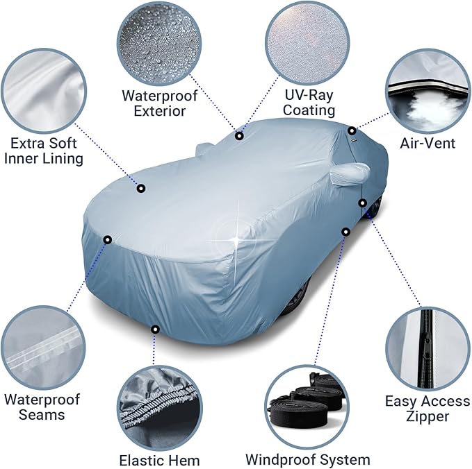 iCarCover Premium Car Cover for 2020-2024 Porsche Taycan Heavy Duty Waterproof - Image 4