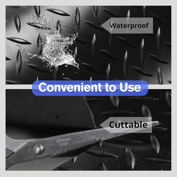 4X10 FT Garage Floor Mat， 2.5 Inch Thickened Diamond Plate Flooring Roll - Image 5